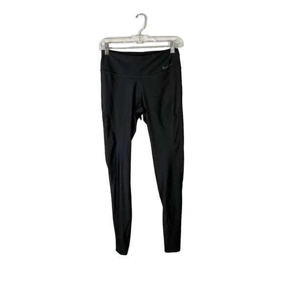 Nike Pants - Nike Dri-Fit Black Crop Athletic Workout Leggings Mesh Bottom Size Small